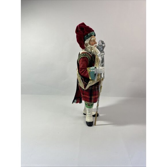 Kurt Adler Ceramic Scottish Musical Christmas Santa Scepter Royalty Wind-up - Picture 2 of 7